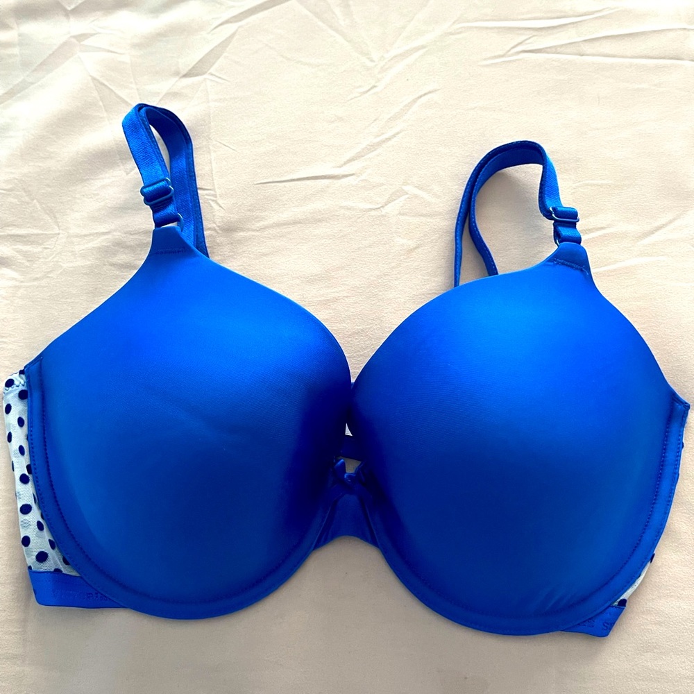 Victoria’s Secret Lined Perfect Coverage Bra, Size 36D, Blue